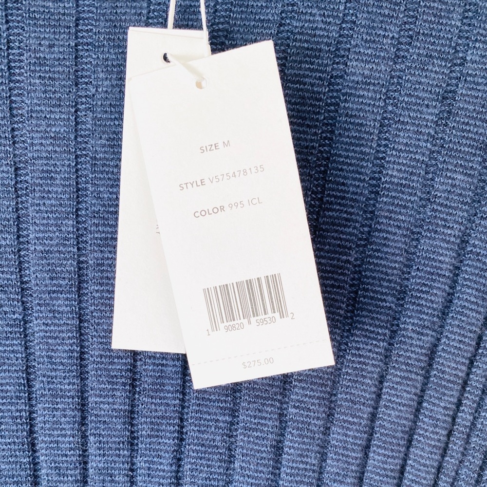 Vince Mixed Rib Stitch Coastal Cashmere Sweater M - Picture 8 of 14